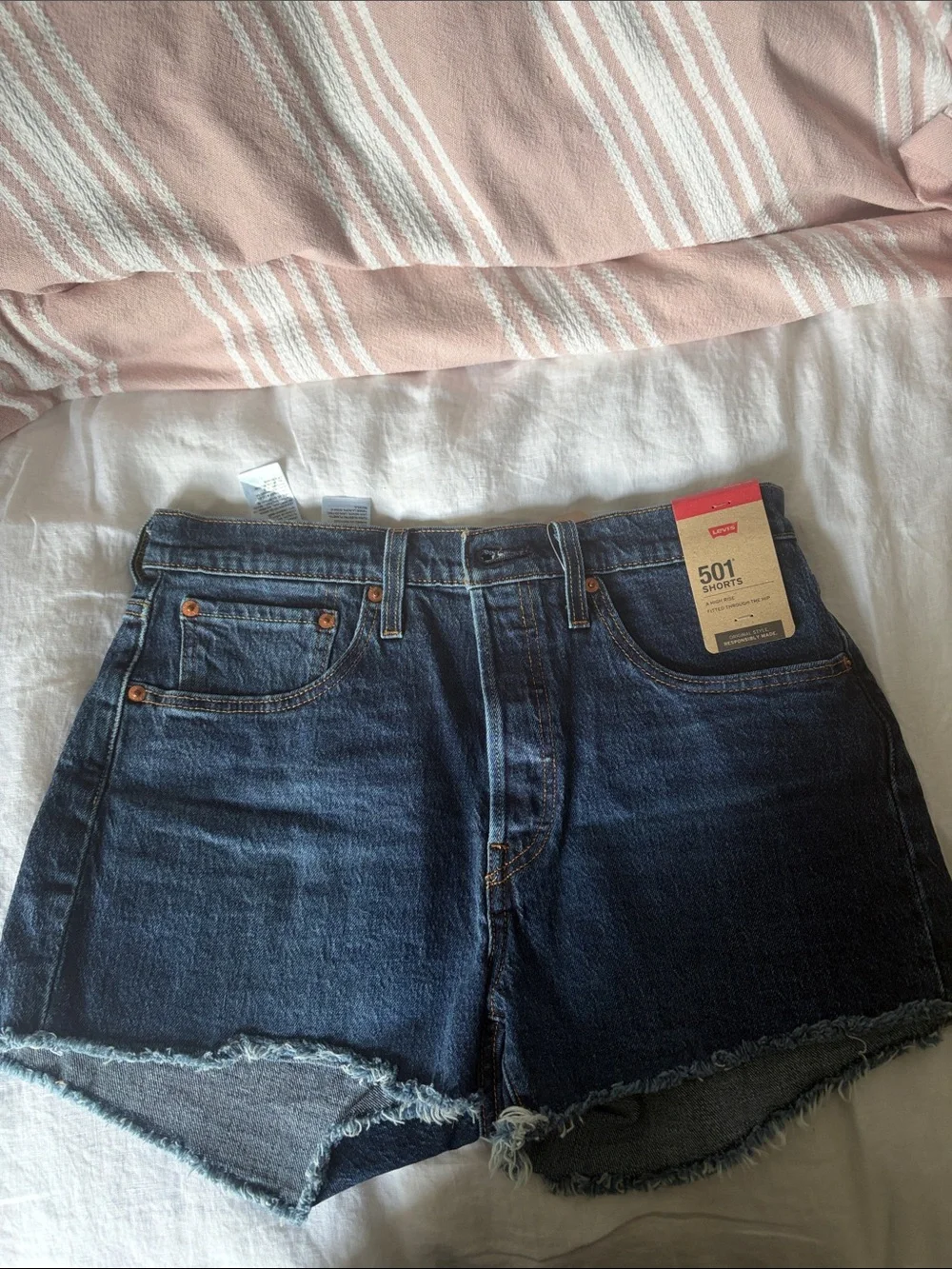 Levi's Dark Blue Vintage-Inspired Denim Cutoff Shorts